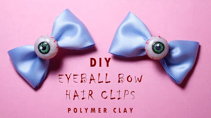 DIY Eyeball Bow Hair Clips || Polymer Clay
