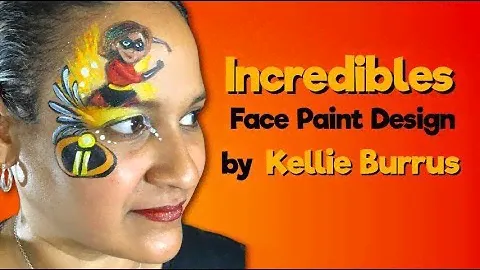 Incredibles 2 Face Paint Design by Kellie Burrus
