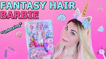 FANTASY HAIR BARBIE 2020 - UNBOXING/ REVIEW *2 Magic Looks* MERMAID - UNICORN