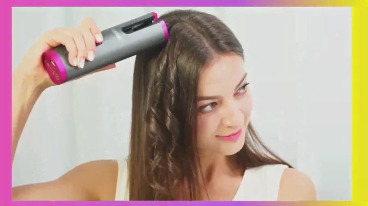 Automatic Curling Iron, Cordless Auto Hair Curler Rechargeable Auto Curler with LCD Display Professi