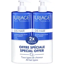 Uriage DS Hair - Набор: мягкий балансирующий шампунь DS 500 мл х 2 шт