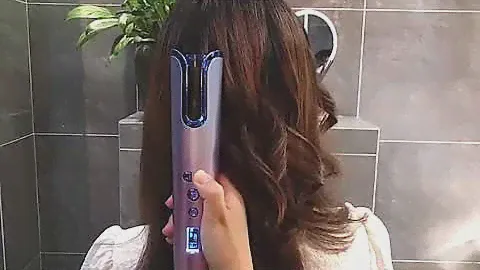 New Rechargeable Automatic Curling Iron USB LCD Display Fast Ceramic Heating Hair Curler