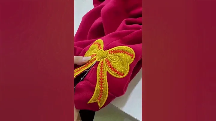 Softball Applique Side Bow Embroidery Sweatshirt