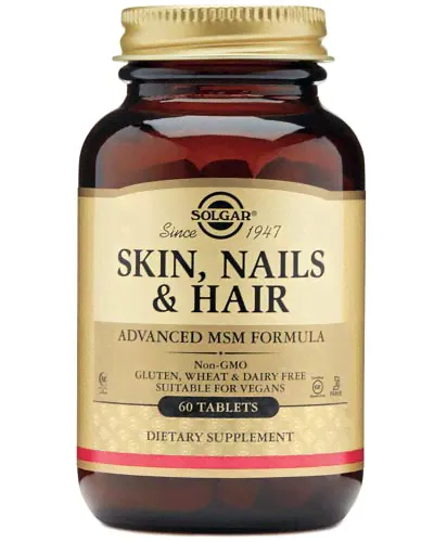 Skin, Nails & Hair, Advanced Msm Formula 60 табл (Solgar)-0
