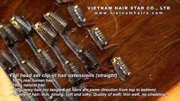 Full head set clip-in hair extensions (straight)