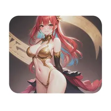 Anime Girl Mousepad 9x8 Original Art Sexy Mouse Pad Red Hair