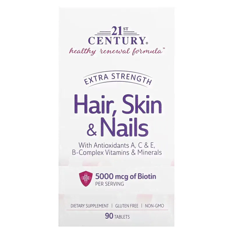 21st Century Hair, Skin & Nails 5000mcg 90tabs-0
