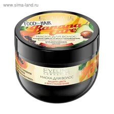 Маска для волос Eveline Food for Hair Banana Care, защита цвета и восстановление, 500 мл