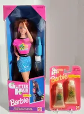 1993 glitter hair barbie Doll Super Long Red Hair Mattel 10968 With Refill