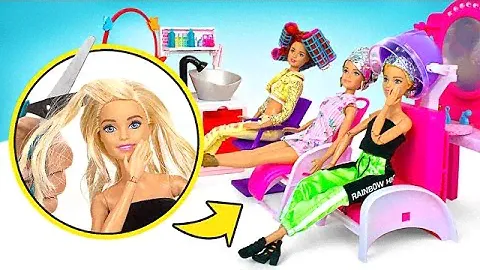 Doll's Beauty Salon! Changing Doll's Hair And Outfit