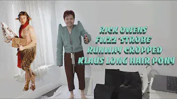 + Rick Owens FW22 Strobe Runway Cropped Klaus Long Hair Pony Jacket | First impression + Makasy Tan